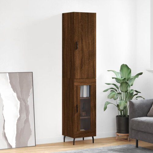 VidaXL Visoka omara rjavi hrast 34,5x34x180 cm inženirski les Slike