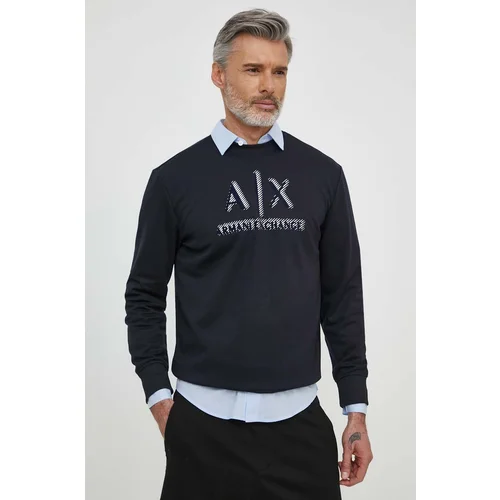 Armani Exchange Pulover moška, mornarsko modra barva