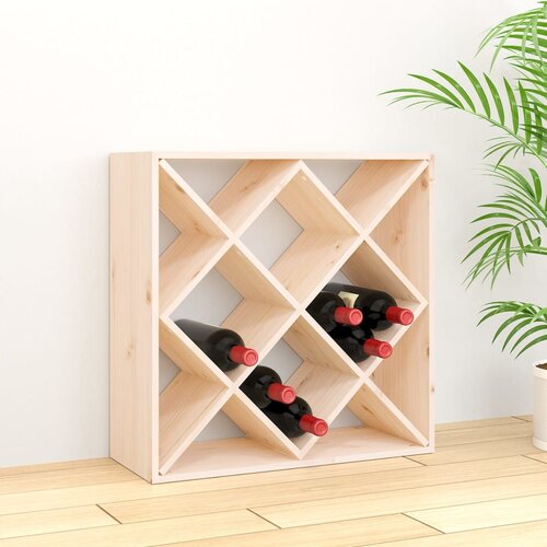 VidaXL Stojalo za vino 62x25x62 cm trdna borovina Slike