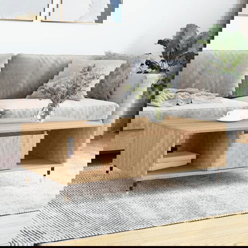 VidaXL Stolić za kavu boja hrasta 104 x 60 x 35 cm konstruirano drvo Slike