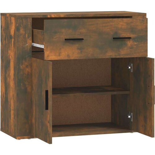  Komoda boja dimljenog hrasta 80x33x70 cm od konstruiranog drva Slike