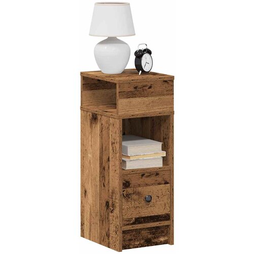 vidaXL Nočne omarice s predalom 2 kosa starinski les 25x31x66 cm Cene