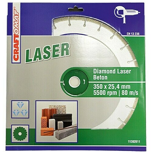 CRAFTOMAT Diamantna rezalna plo&amp;scaron;ča Craftomat Laser (beton, premer plo&amp;scaron;če: 350 mm) Slike