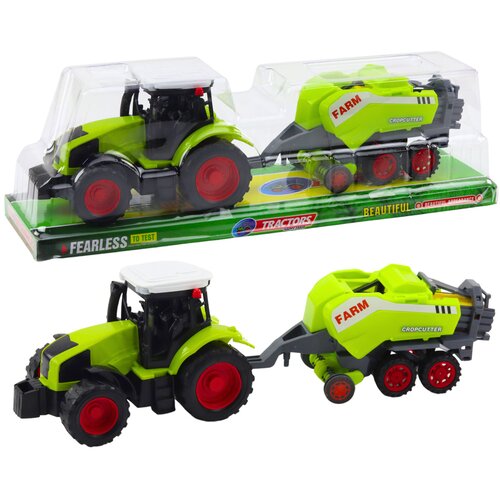  Set of Tractor Tractor Agricultural Baler Hay Baler Green Slike