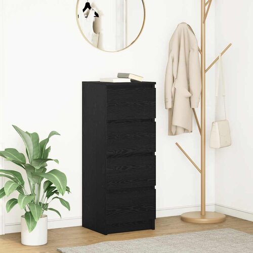  Komoda crni hrast 37,5x35x99 cm izrađeno drvo Slike
