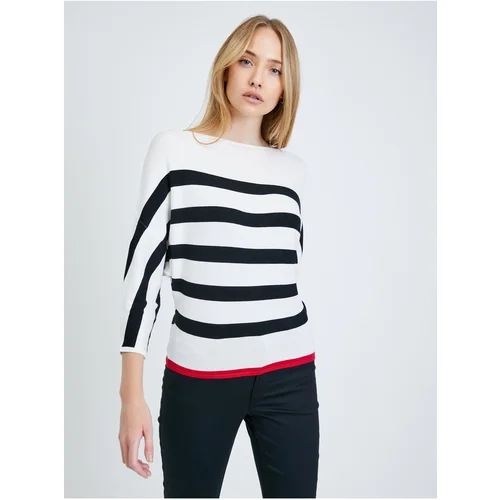 Orsay Black-cream striped sweater - Women