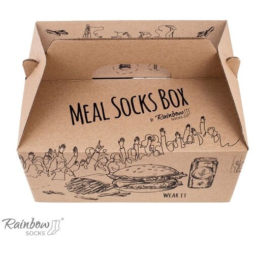 ZOOKSY/RAINBOW SOCKS Rainbow Socks Meal Socks Box Burger Fries Beer 5 Pairs Cene