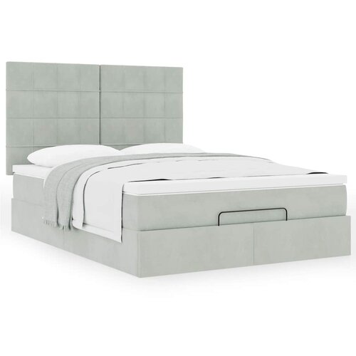 vidaXL Otomanski krevet s madracima svijetlosivi 140x200 cm baršunasti Cijene