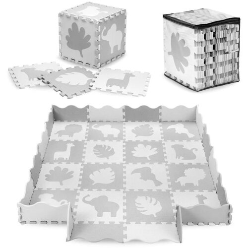 Momi podloga za bebe - puzzle od pene zawi grey Slike