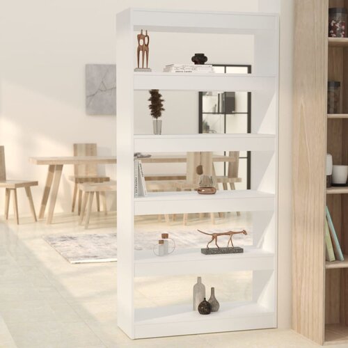 The Living Store Knjižna omara/pregrada bela 80x30x166 cm iverna plošča - Knjižna Omara, (21437051) Cene