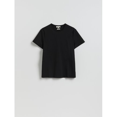 Reserved Slim fit majica od merceriziranog pamuka - crno Cene