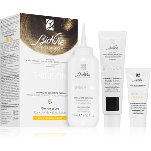 BioNike SHINE ON permanentna barva za lase odtenek 6 Dark Blonde 1 kos Slike