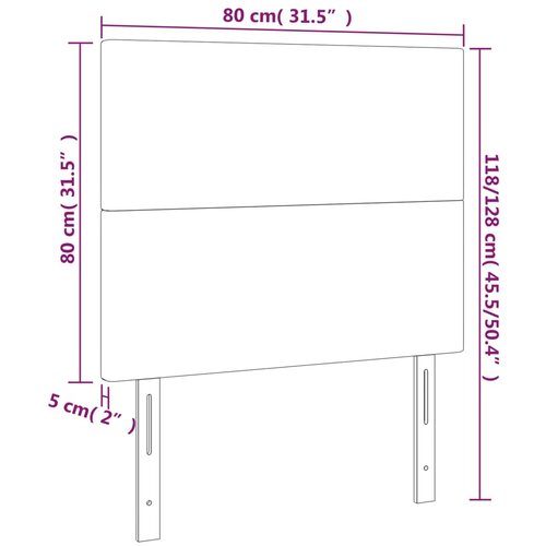  Uzglavlje tamnosmeđe 80x5x118/128 cm tkanina Slike