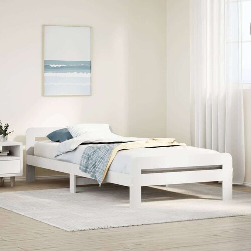  Posteljni okvir brez vzmetnice bel 75x190 cm trdna borovina, (21525453) Cene