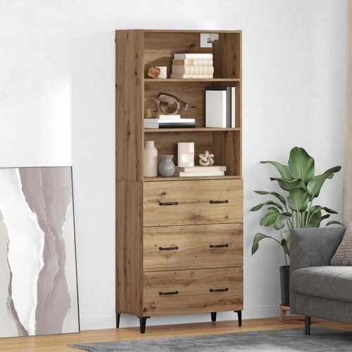 vidaXL Visok predalnik Umetni hrast 69,5 x 34 x 180 cm Konstruiran les Cene