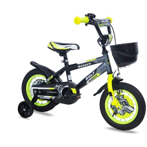 Galaxy Bicikli WOLF 12&amp;quot; crna/siva/neon zuta Slike