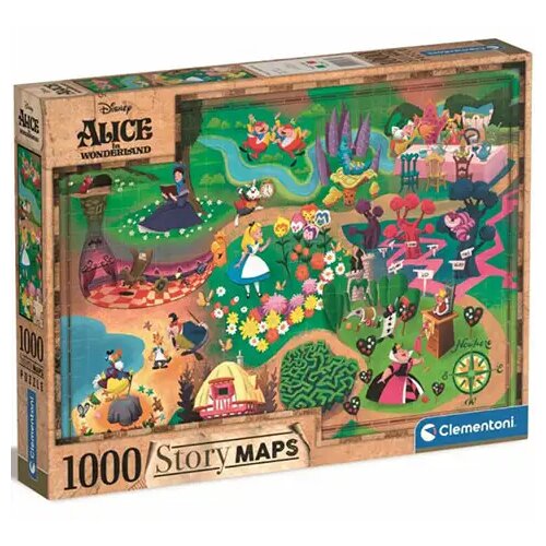 Clementoni 1000-delna zemljevidna sestavljanka Disney: Alica v čudežni deželi - Cene