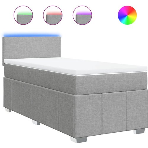 Maison Chic Box spring postelja - Vzmetna postelja z vzmetnico svetlo siva 80x200 cm blago SL11071, (21906436) Cene
