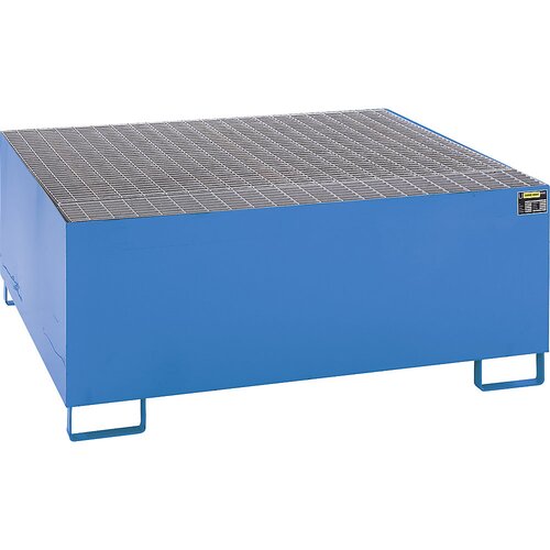 eurokraft pro Jeklena prestrezna kadica za cisterne IBC / KTC, DxŠxV 1460 x 1460 x 620 mm, prestrezna prostornina 1000 l, lakirana, modra RAL 5012 Cene