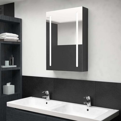  Kupaonski ormarić s ogledalom sjajni crni 50 x 13 x 70 cm Cijene