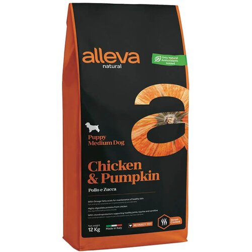 Alleva natural puppy medium chicken & pumpkin - low grain hrana za &scaron;tence srednjih rasa sa piletinom i bundevom (2kg, 12kg) 12kg Cene