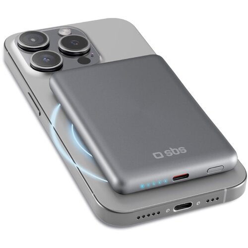 Sbs Power bank tebb5000magslim 5000 mAh brezžični MagSafe USB-C 20W, (5000554525) Slike