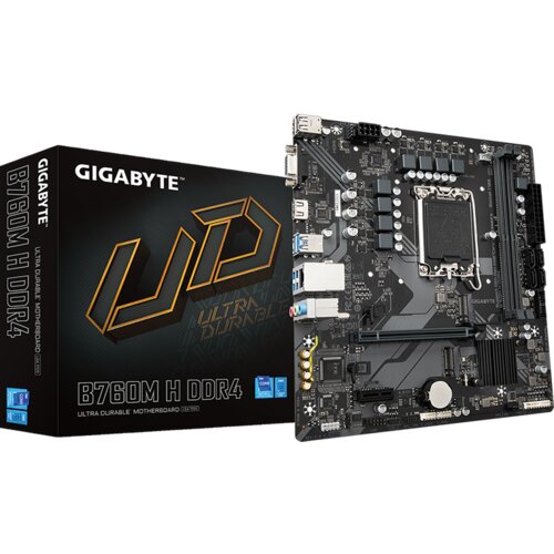 Gigabyte MB B760M H DDR4 LGA1700; 2xDDR4; 2xM.2; 4xSATA 12xUSB; HDMI, DP; mATX Cene