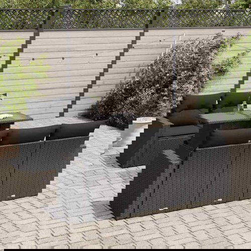 vidaXL 6-dijelni set vrtnih sofa s jastucima crni od poliratana Cijene