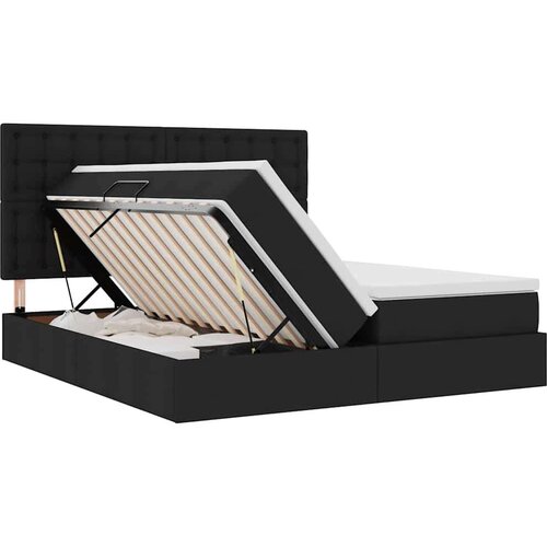  Krevet s od storage s madracem Crna 180 x 200 cm Lažna koža Slike