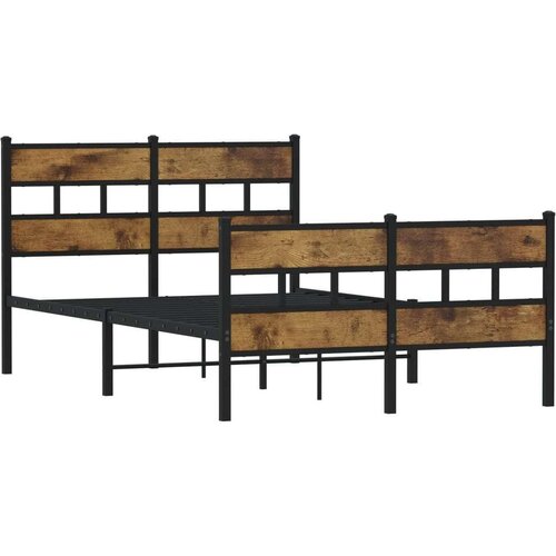 VidaXL Metalni okvir kreveta bez madraca boja hrasta 120x190 cm Slike