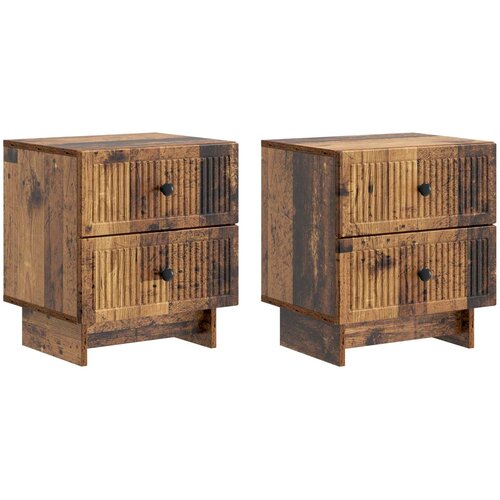 vidaXL Noćni ormar s ladicama 2 pcs Staro drvo 43 x 34 5 x 47 5 cm - Staro drvo 2 Cene