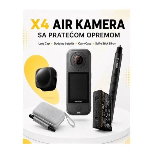 INSTA 360 X4 Air St Bdl+LensC+Battery+SelfieS+Case Slike