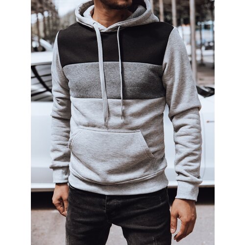 DStreet Bluza męska z kapturem jasnoszara Slike