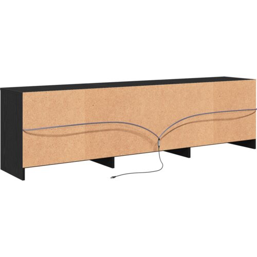 ormar S LED lampica s ladicama s pohranom Crna 182 x 34 x 50 cm Konstruirano drvo Slike