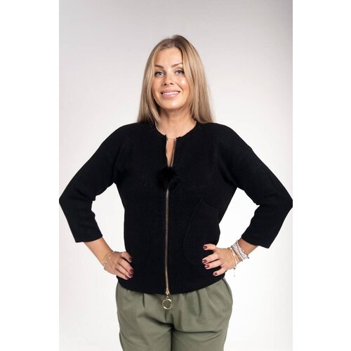 MINORITY Black soft sweater with zipper closure Cene