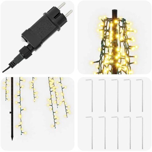  LED božićno drvce 285 cm 1550 LED lampica Topla bijela Čelik - 285 cm Slike