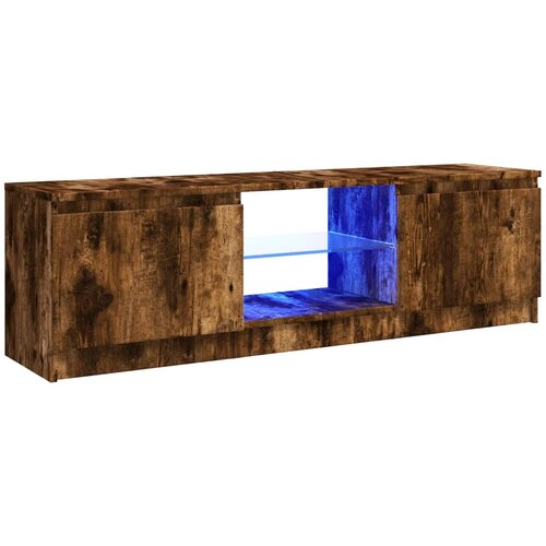 Maison Chic TV omarica - TV stojalo - Televizijska omarica z LED lučkami dimljen hrast 120x30x35,5 cm, (21701816) Cene