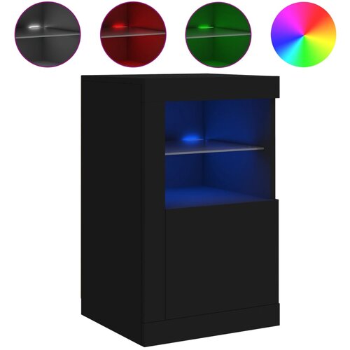 Maison Chic Komoda - Predalnik z LED lučkami črna 41x37x67 cm, (21717001) Slike