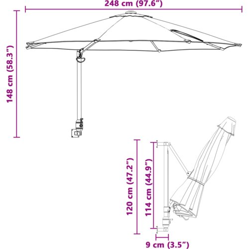 Suncobran s nogom Pijesak Poliester Aluminij Velik Sklopivi Slike