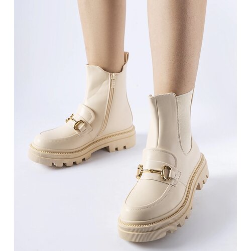 Gemre Beige ankle boots with visible protector Sailetto Cene