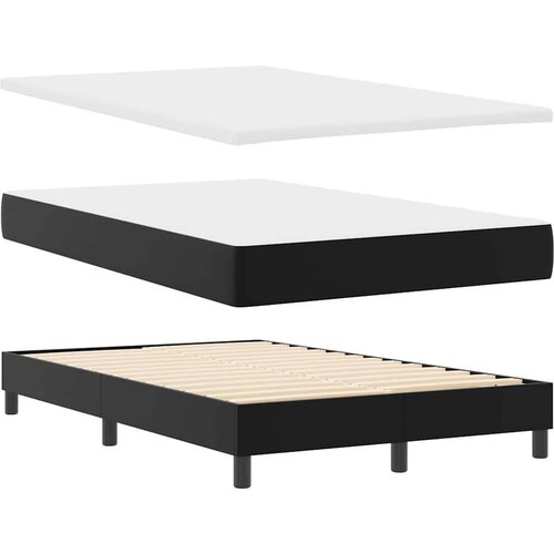 VidaXL Krevet na nastavak s madracem crni 120x200 cm od imitacije kože Slike