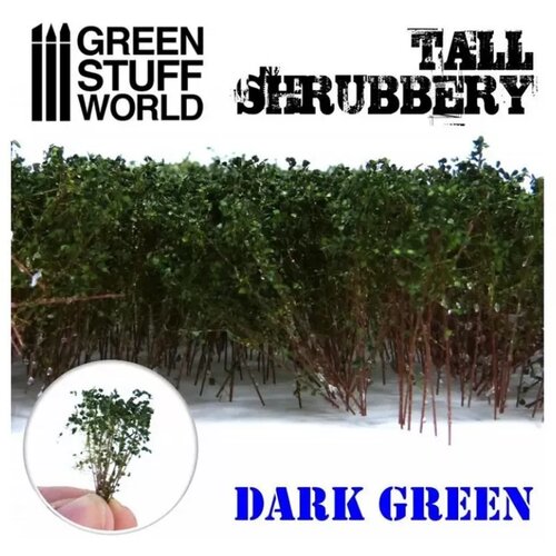 Green Stuff World tall shrubbery - dark green Cene