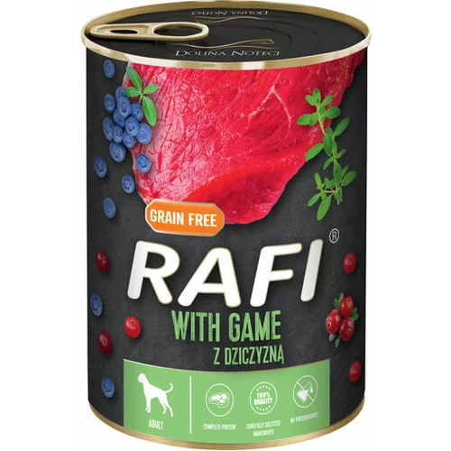 Rafi mokra hrana za pse, divjačina, brusnice in borovnice, 1