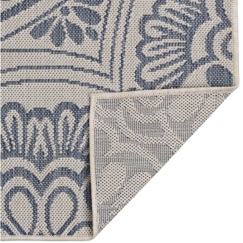 Maison Chic Zunanja Preproga, Rug ploščato tkanje 80x250 cm modri vzorec, (22122728) Cene