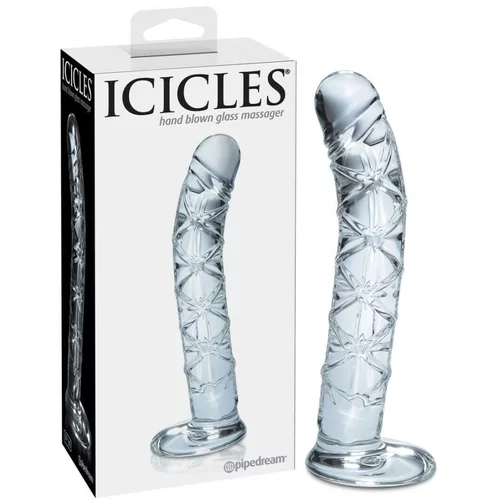 Icicles br. 60 - stakleni dildo za penis (proziran)