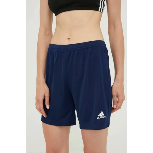 Adidas Kratke hlače za trening Entrada 22 za žene, boja: tamno plava, glatki materijal, visoki struk