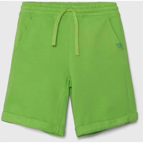 United Colors Of Benetton Otroške bombažne kratke hlače zelena barva