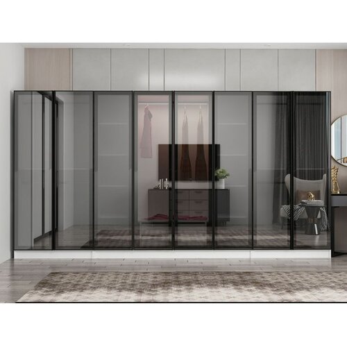 Hanah home ormar sa reflektujućim staklom Nisa 20644, 360 cm, beli Slike