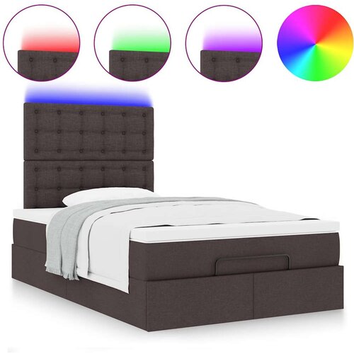 vidaXL Otomanski posteljni okvir z vzmetnico rjav 120x190 cm blago, (21607850) Cene