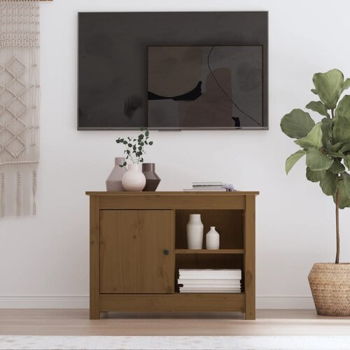 The Living Store TV omarica medeno rjava 70x36,5x52 cm trdna borovina - TV Omarica, (21375837) Cene